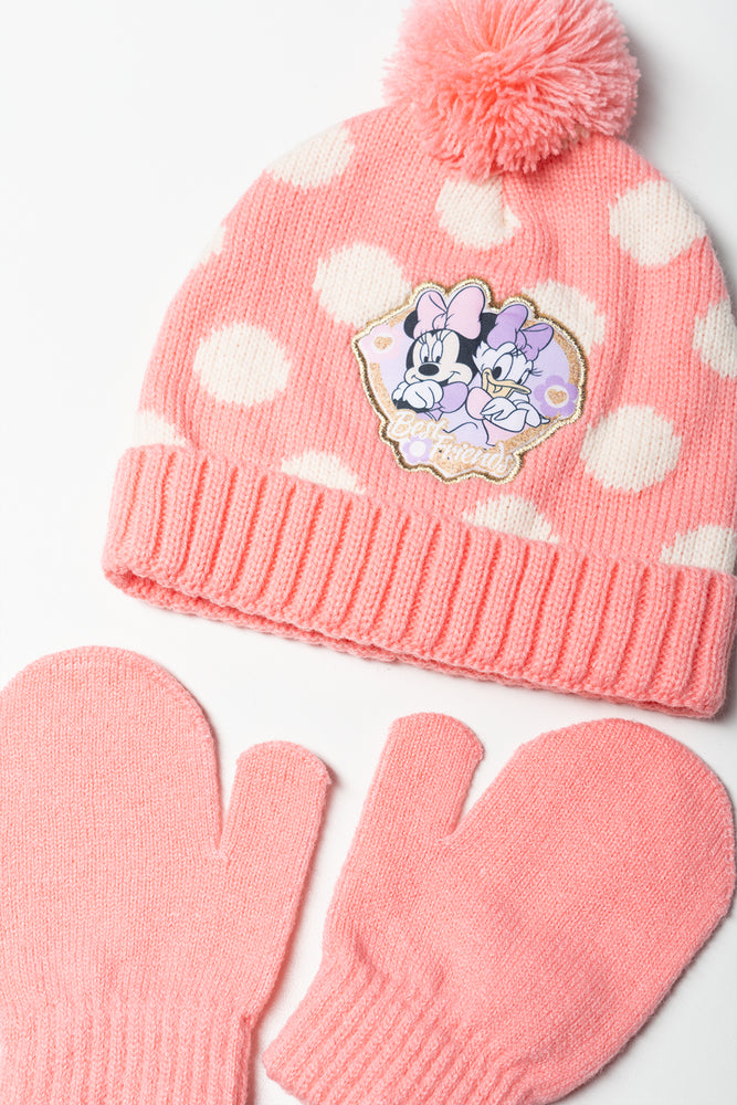 Minnie Mouse Hat Set Coral (1)