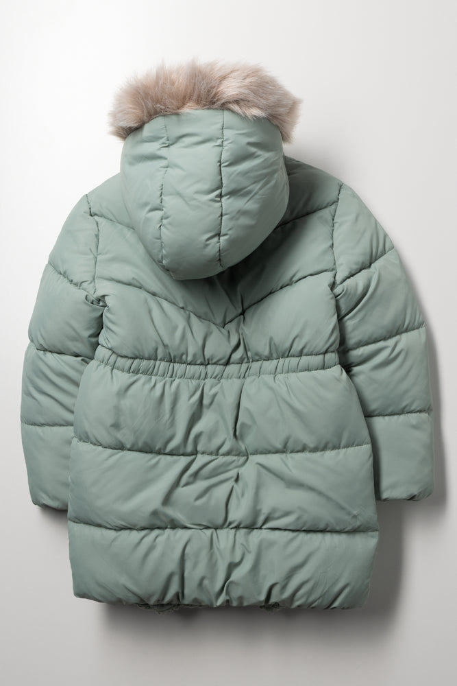 Puffer Parka Jacket Light Green (2)