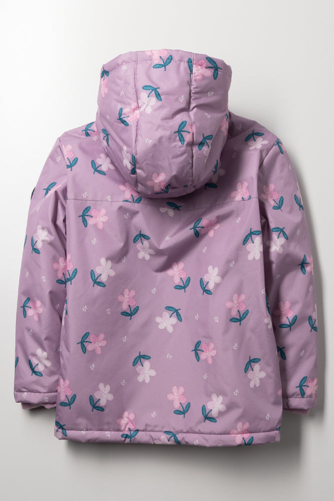 Floral Parka Jacket Lilac (2)