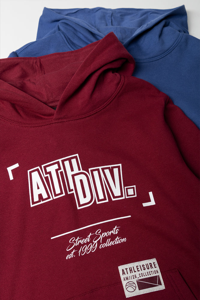 2 Pack Hoodies Blue And Burgundy
