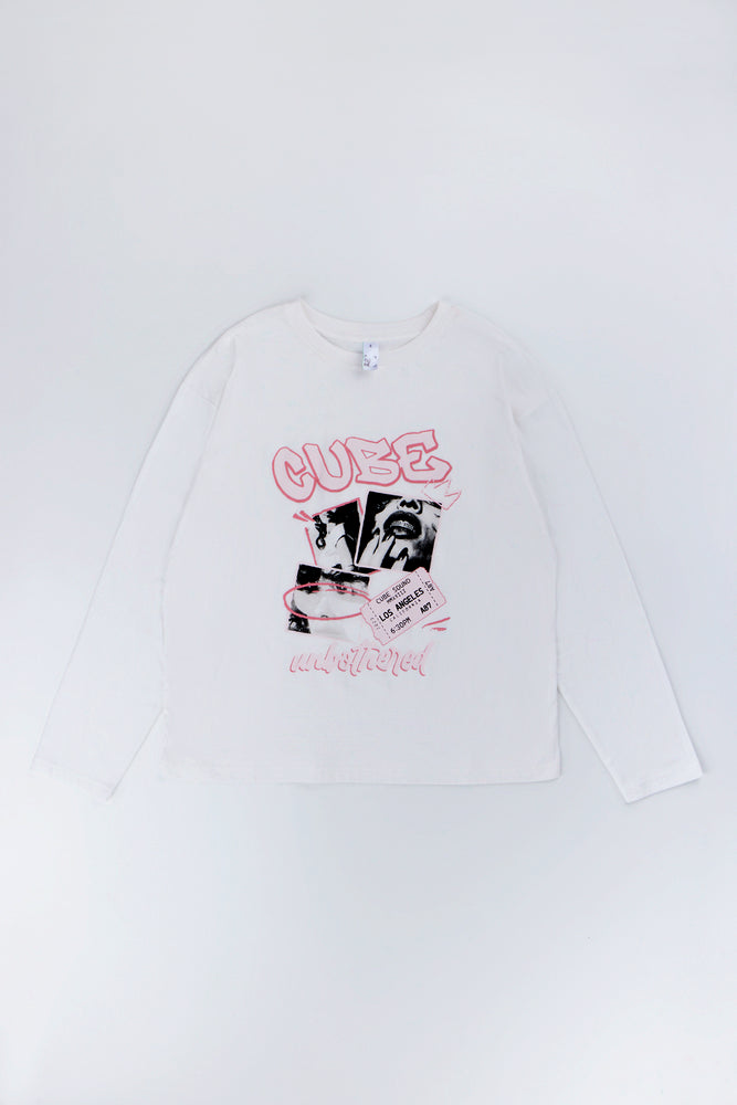 White Long Sleeve Graphic T-Shirt