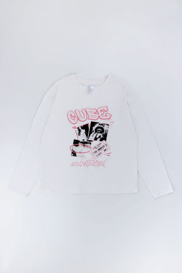 White Long Sleeve Graphic T-Shirt