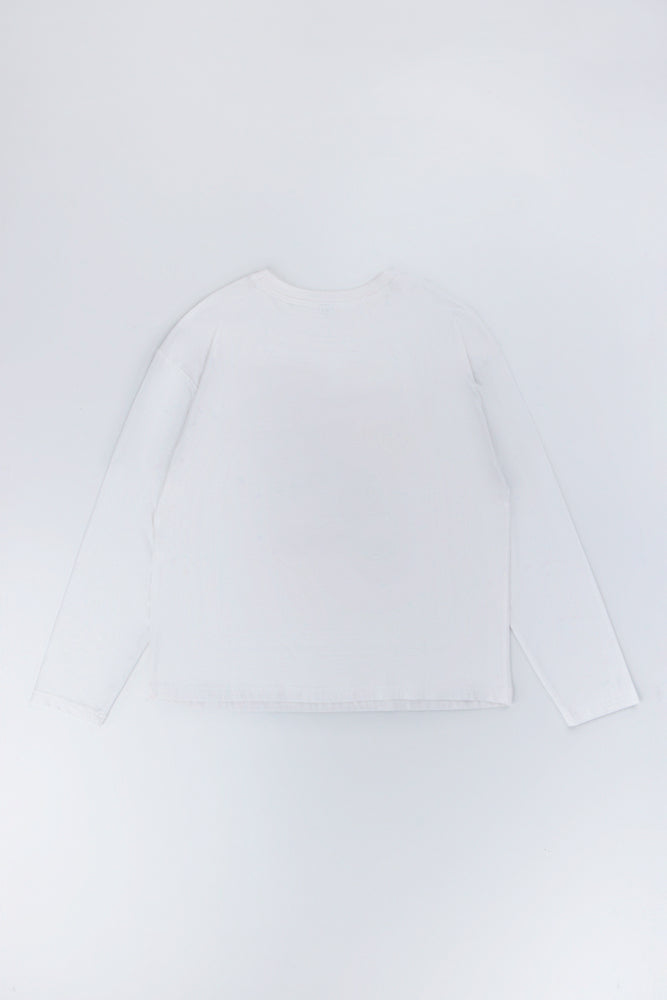 White Long Sleeve Graphic T-Shirt (2)
