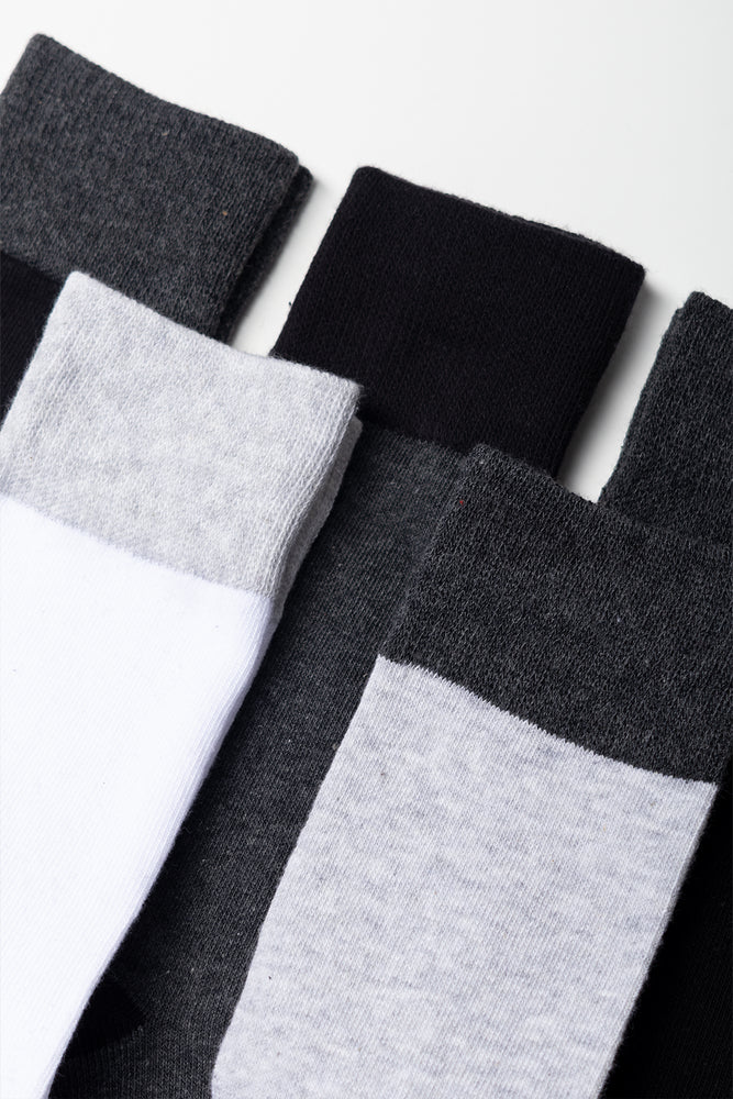 5 Pack Socks Black,Grey & White (1)