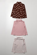 3 Pack Heart Polonecks Brown And Pink (2)