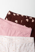 3 Pack Heart Leggings Brown And Pink (1)