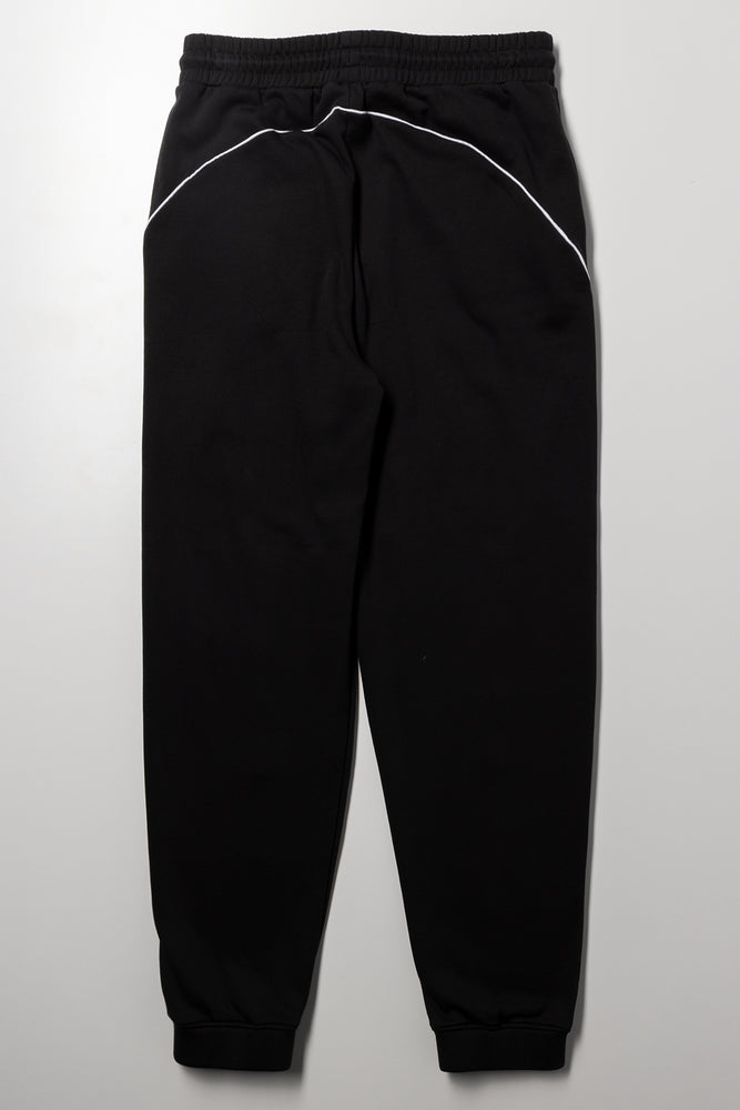 Piped Trackpants Black (2)