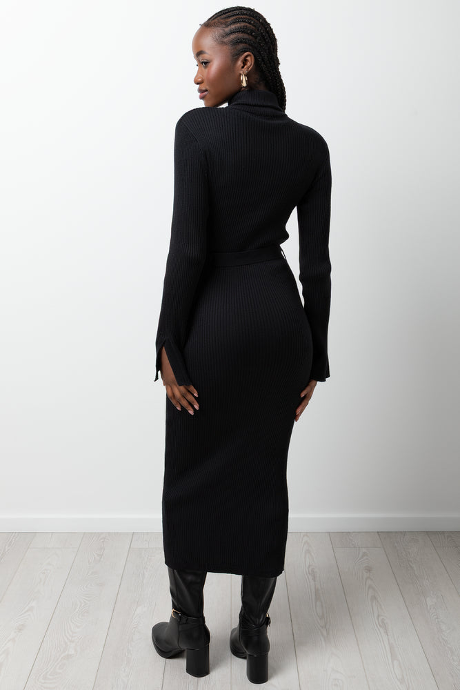 Belted Dress Black (2)