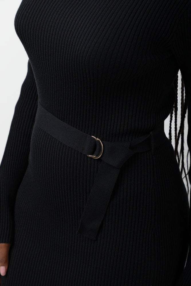 Belted Dress Black (3)