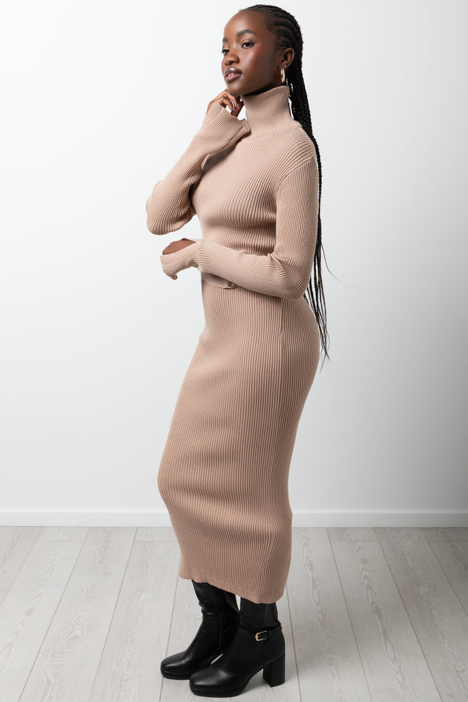 Belted Dress Natural (1)