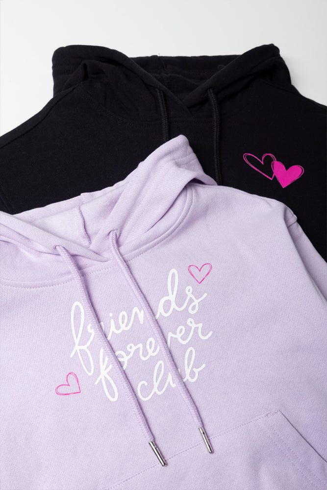 2 Pack Friends Forever Hoodies Black And Lilac (1)