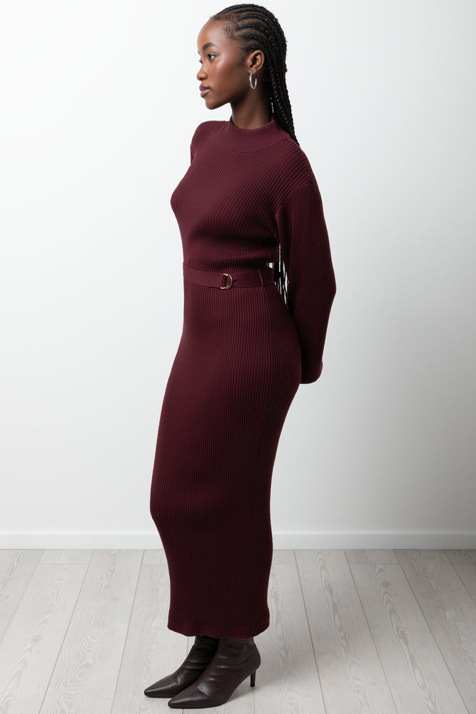 burgundy high neck dress COWL MAXI 47% Polyester Burgundy Sequin High Neck Maxi