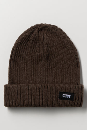 Chunky Ribbed Beanie Brown