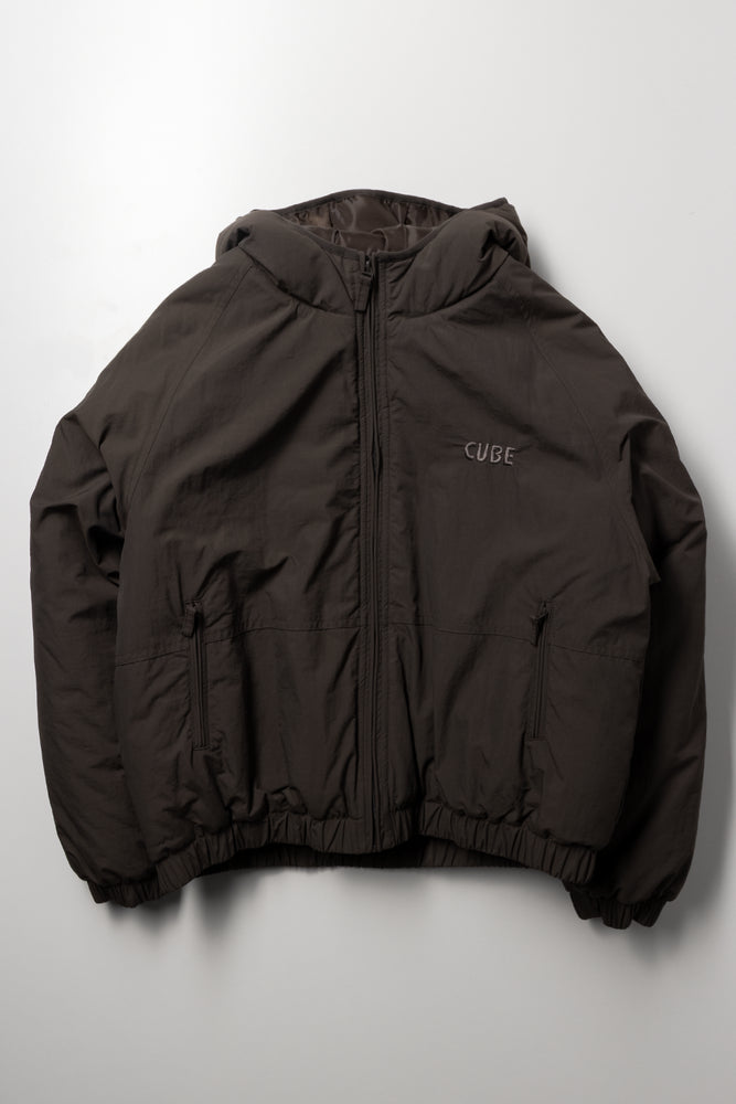 Hooded Puffer Jacket Brown