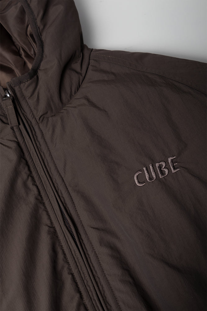 Hooded Puffer Jacket Brown (1)