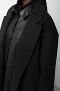 Longer Length Melton Coat Black (3)