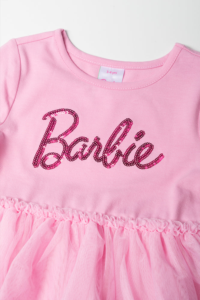 Barbie Tiered Tulle Dress Pink (1)
