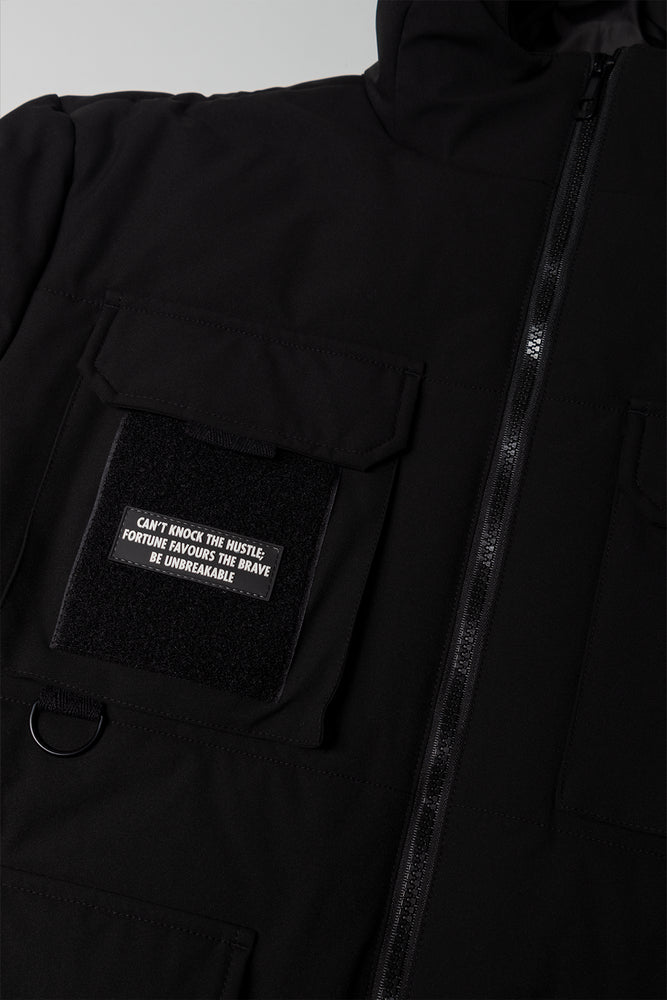 Cube Society Hooded Puffer Jacket Black | Jackets & Knitwear