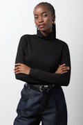 Long Sleeve Poloneck Black