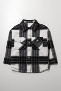 Check Shacket Black And Dark Grey