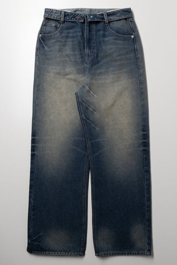 Barrel Leg Denim Jeans Blue