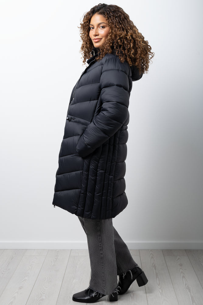 Fur Hooded Puffer Jacket Black