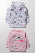 2 Pack Tracktop & Crewneck Pink & Grey