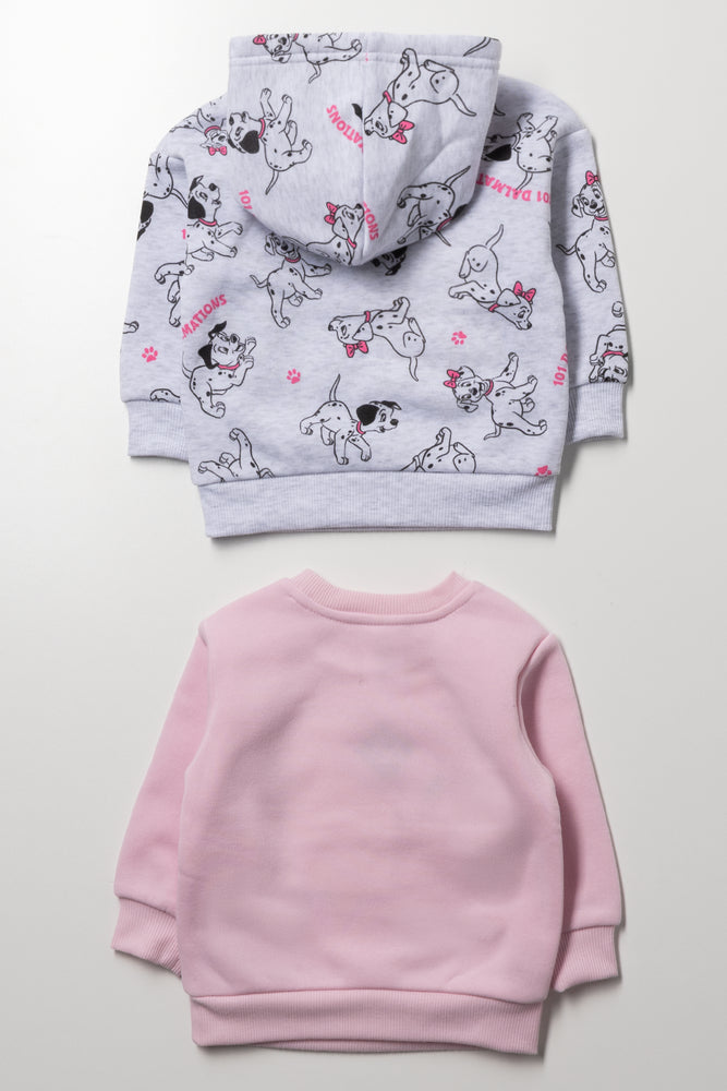 2 Pack Tracktop & Crewneck Pink & Grey (2)