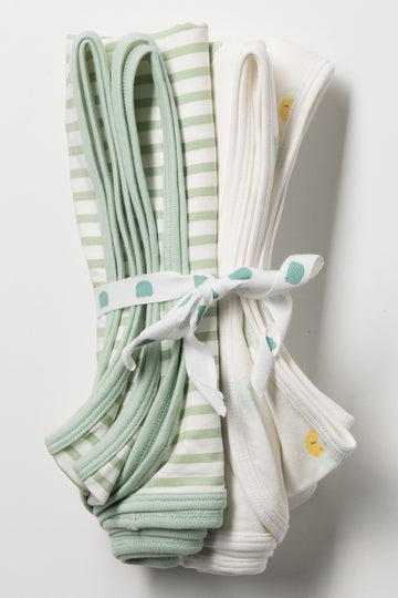 2 Pack Receiver Blankets Green