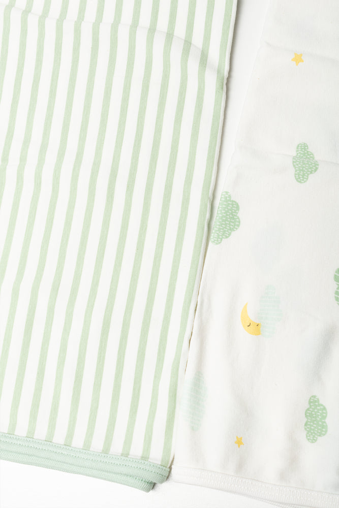 2 Pack Receiver Blankets Green