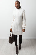 Cable Bodycon Dress Cream