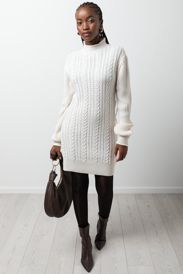 Cable Bodycon Dress Cream