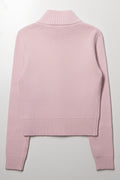 Zip Through Cardigan Pink (2)