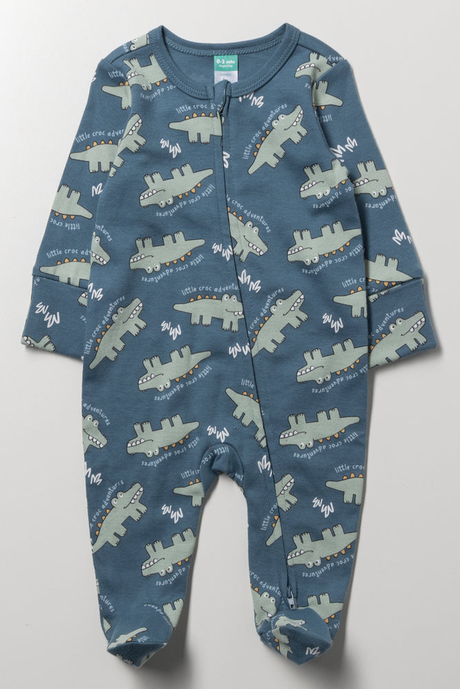 Crocodile Babygrow Teal