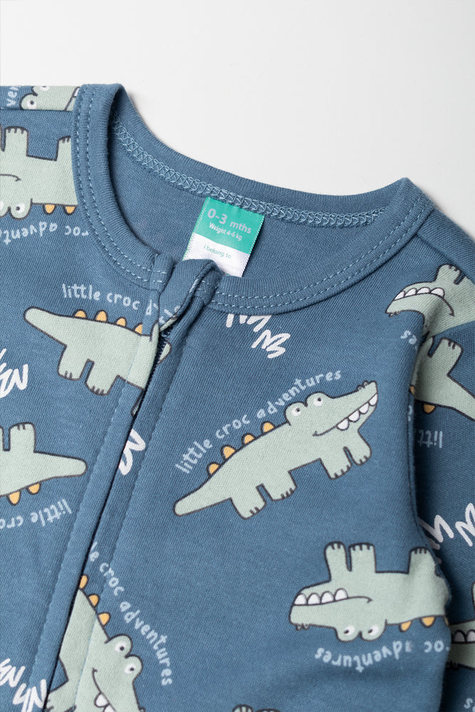 Crocodile Babygrow Teal