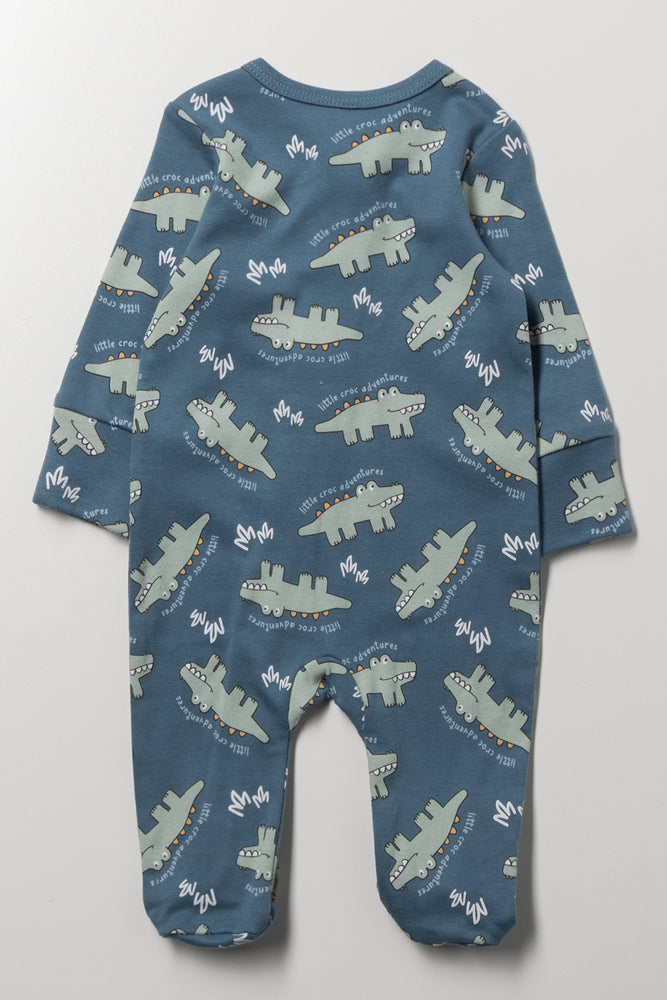 Crocodile Babygrow Teal (2)
