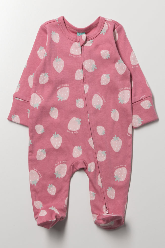 Strawberry Babygrow Pink