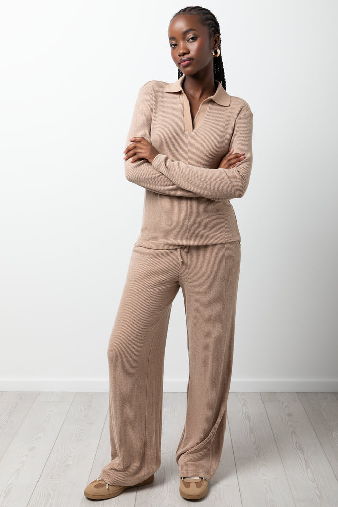 Rib Relaxed Pants Natural | Pants & Leggings | Ackermans