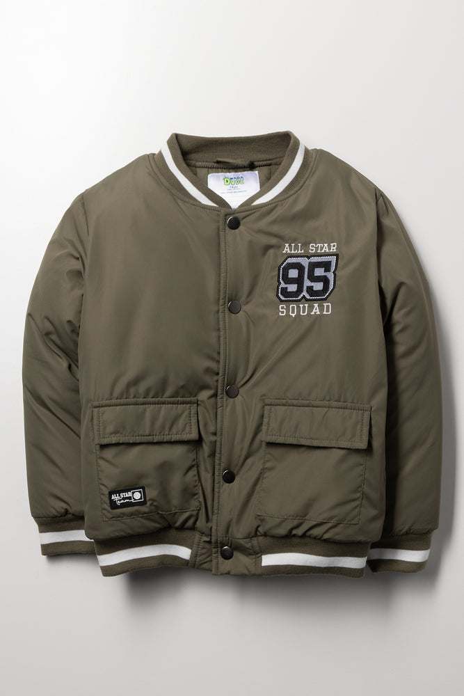 Baseball Utility Bomber Jacket Green | Jackets & Knitwear | Ackermans