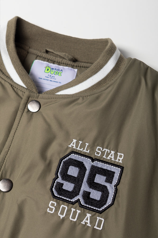 Baseball Utility Bomber Jacket Green (1)