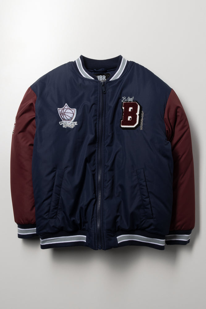 Baseball Jacket Burgundy And Navy