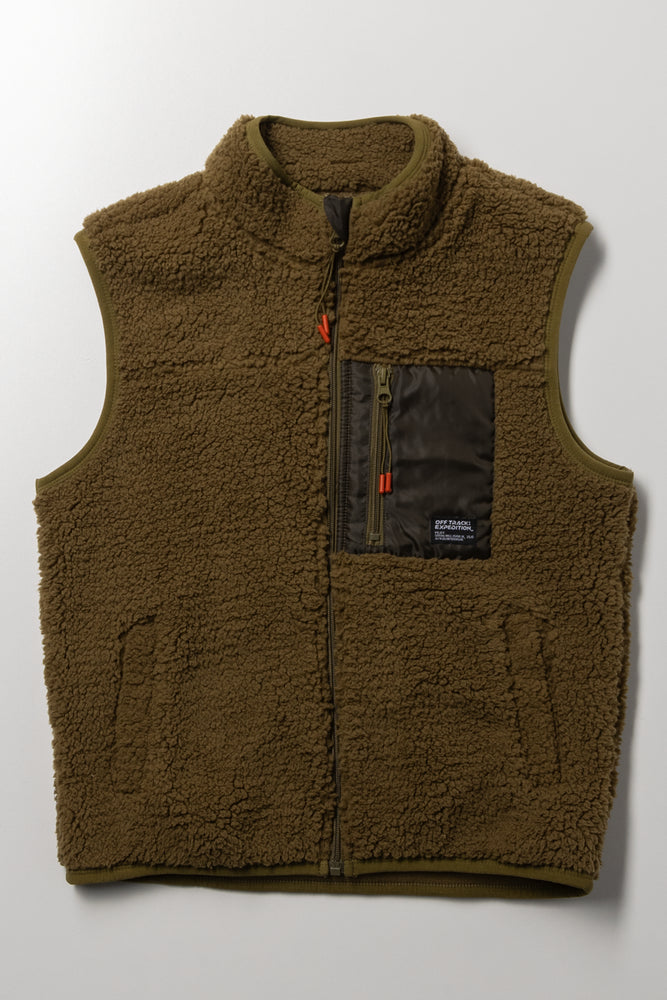 Fur Sleeveless Jacket Green