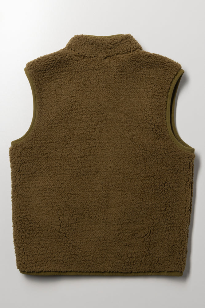 Fur Sleeveless Jacket Green (2)