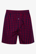3 Pack Woven Boxers Burgundy, Check & Navy (2)