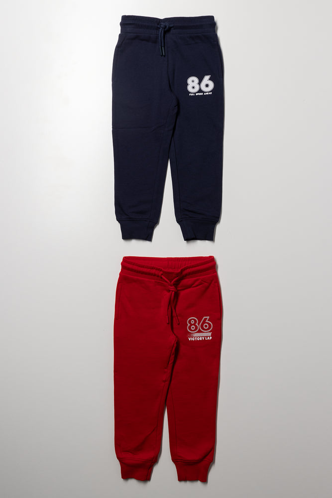 2 Pack Trackpants Navy And Red