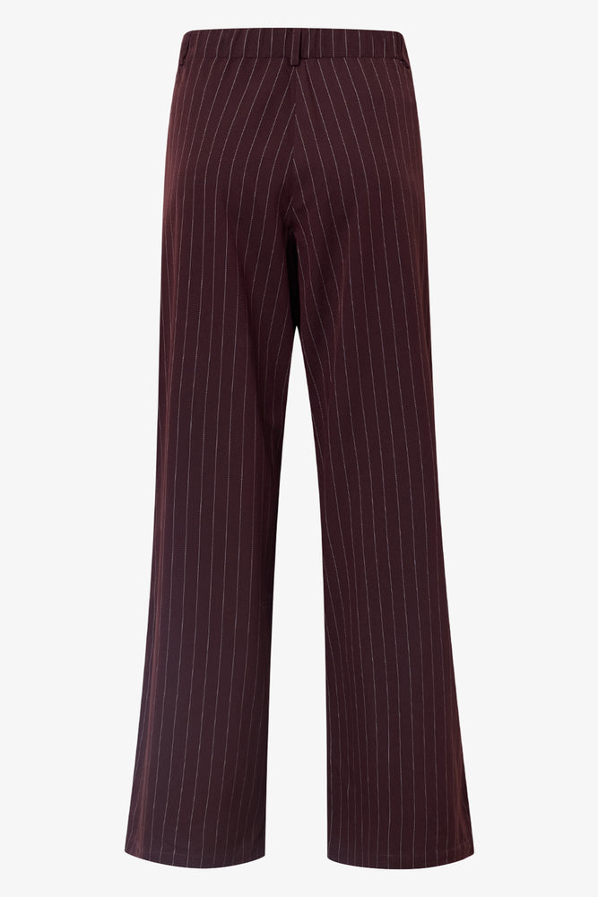 Pinstripe Pull On Pants Burgundy
