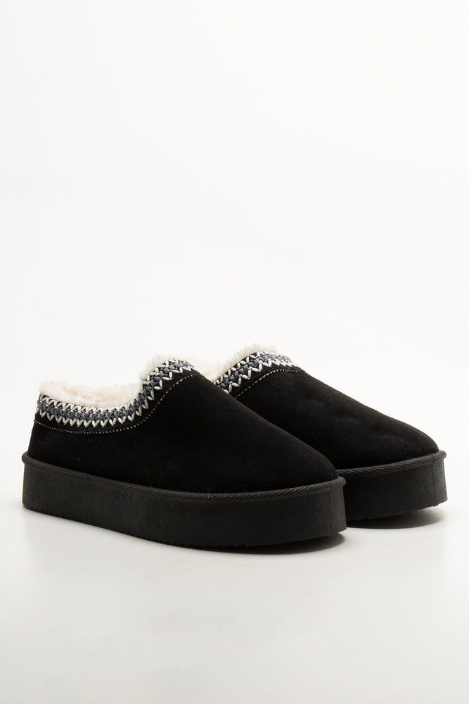 Platform Slippers Black