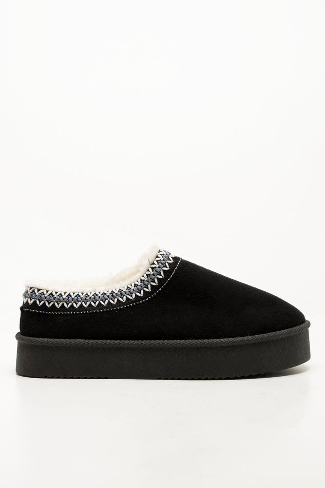 Platform Slippers Black
