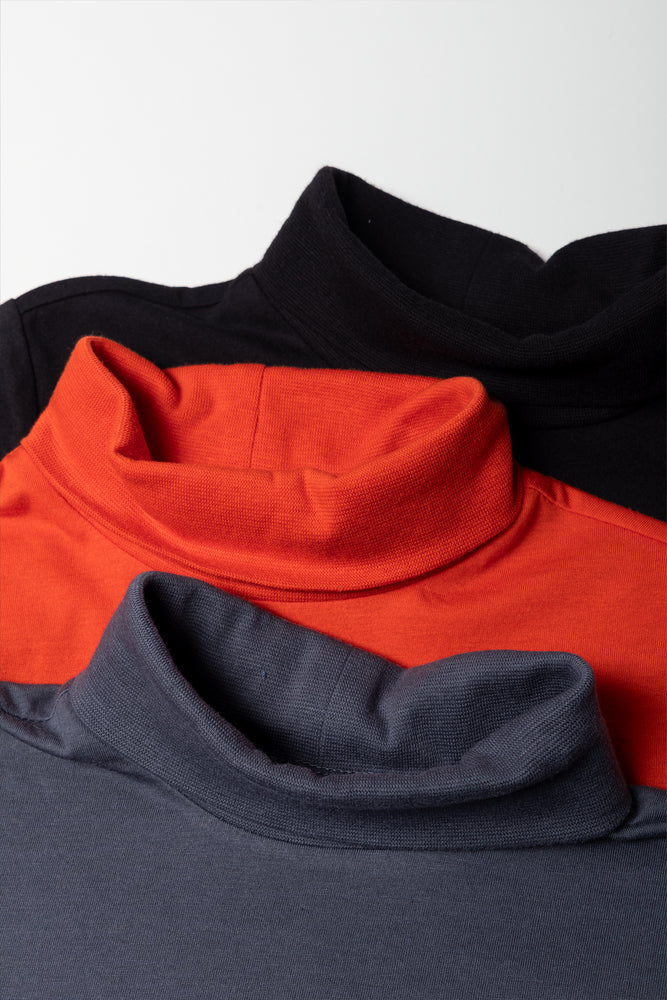 3 Pack Polonecks Black, Orange And Dark Grey (1)