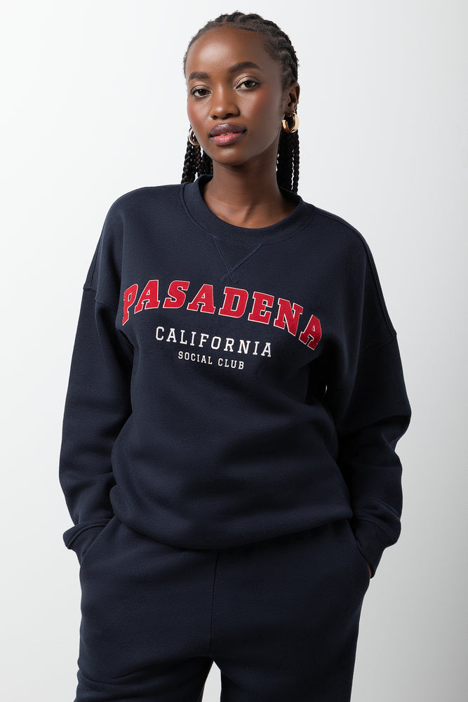 Printed Crewneck Navy